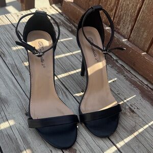 Breckelles Black Ankle Strap Heels
